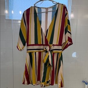 The Clothing Company Multicolor Striped Romper